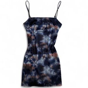 Urban Outfitters Blue and Brown Tie-Dye Mini Dress